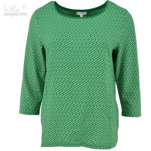 Shirt printje 3/4 - Groen ecru